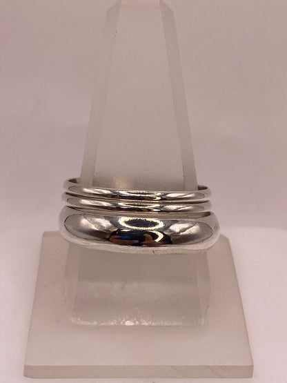 Anillo Triple Entrelazado de Argollas Lisas en Plata .925, vista frontal