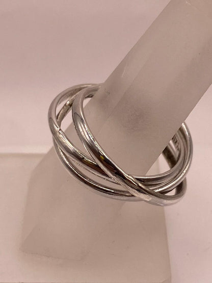 Anillo Triple Entrelazado “fin de Semana” en Plata .925, vista lateral
