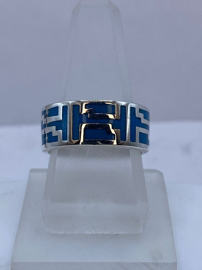Anillo de Turquesa Arquitectónica en Plata .925 — vista lateral