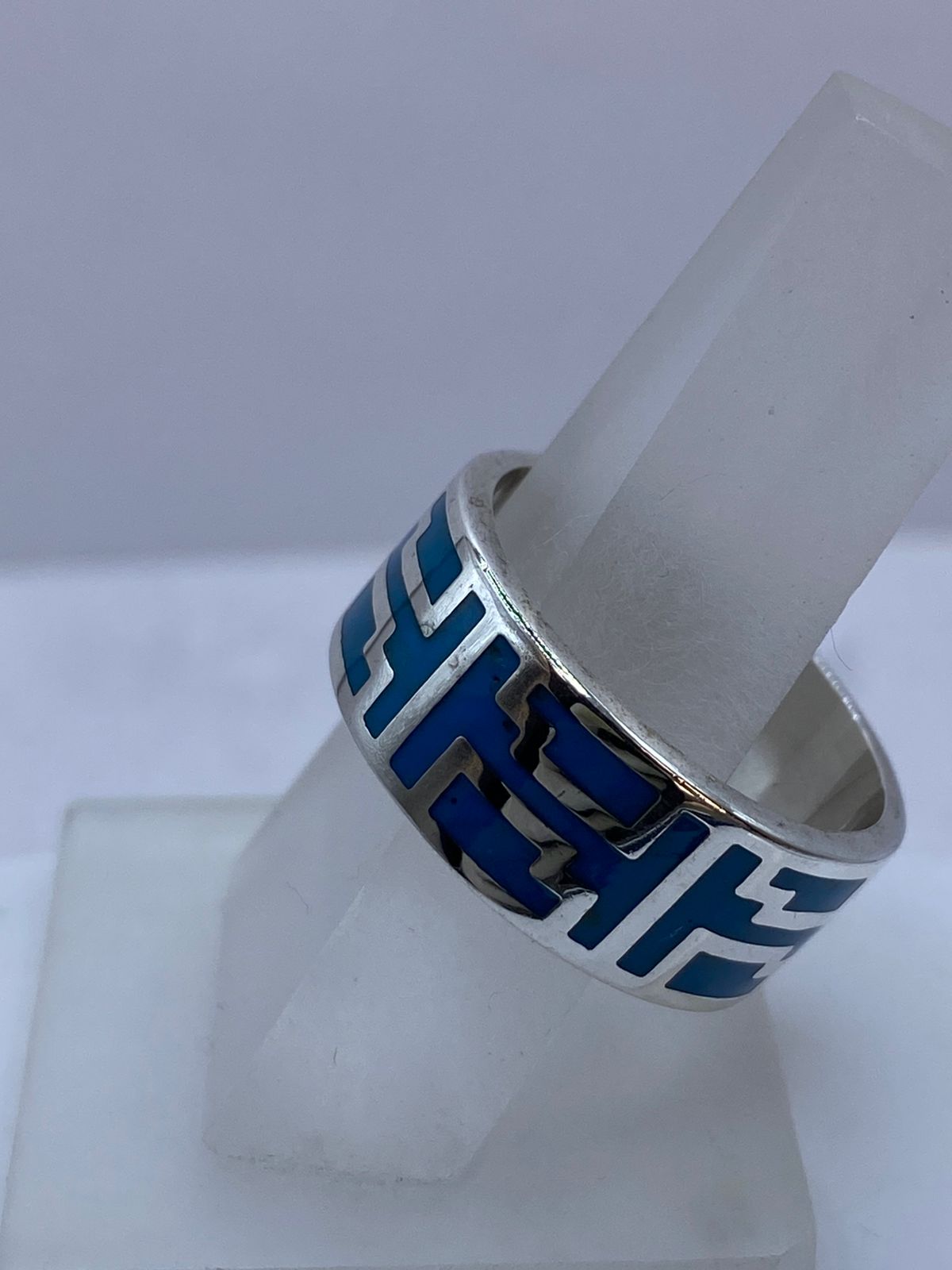 Anillo de Turquesa Arquitectónica en Plata .925, vista frontal