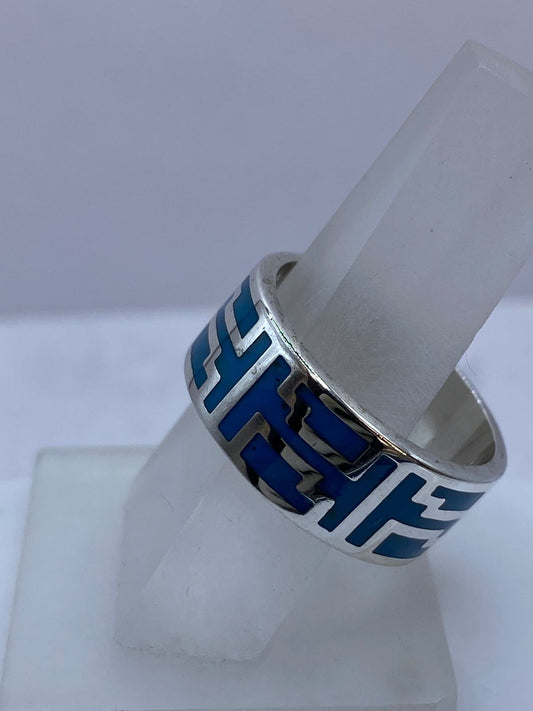 Anillo de Turquesa Arquitectónica en Plata .925, vista frontal