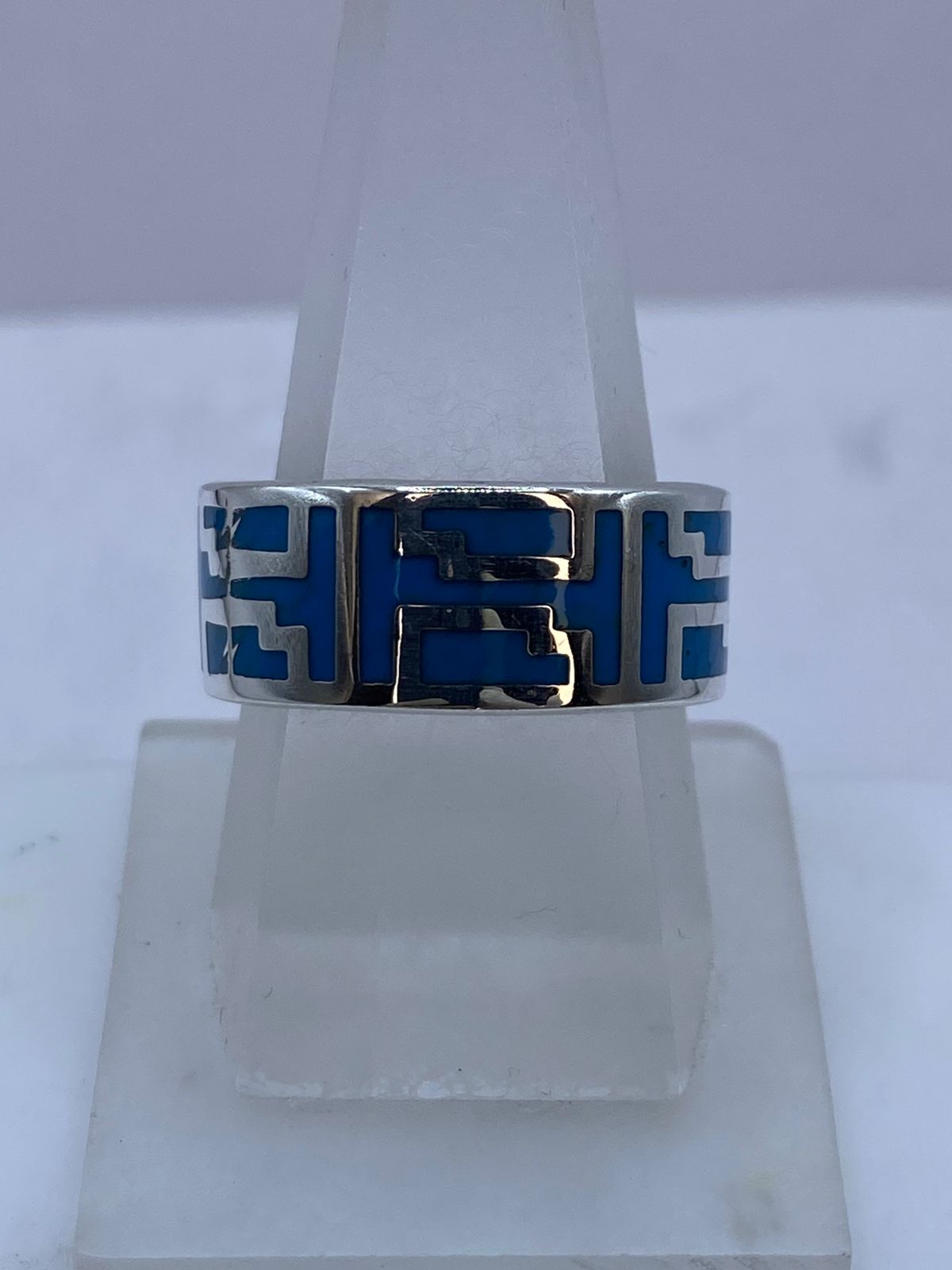Anillo de Turquesa Arquitectónica en Plata .925, vista lateral