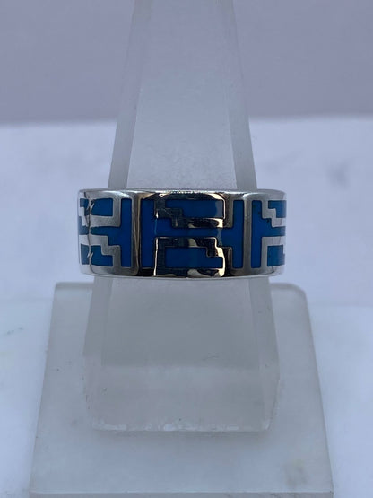Anillo de Turquesa Arquitectónica en Plata .925, vista lateral