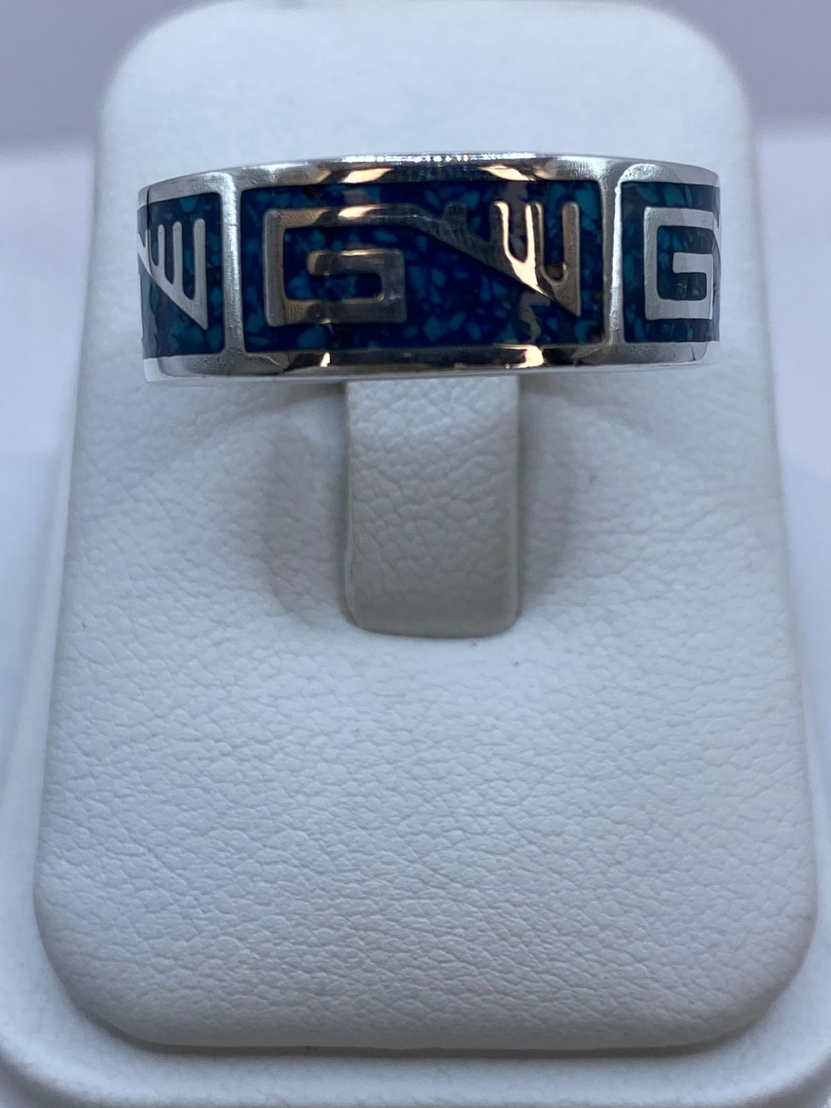 Anillo de Turquesa Geométrica en Plata .925 — ángulo diagonal