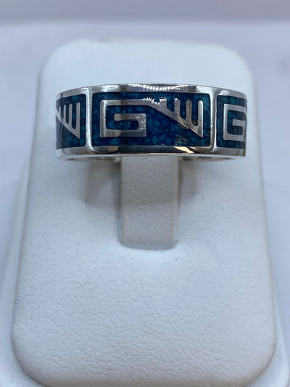 Anillo de Turquesa Geométrica en Plata .925, vista frontal