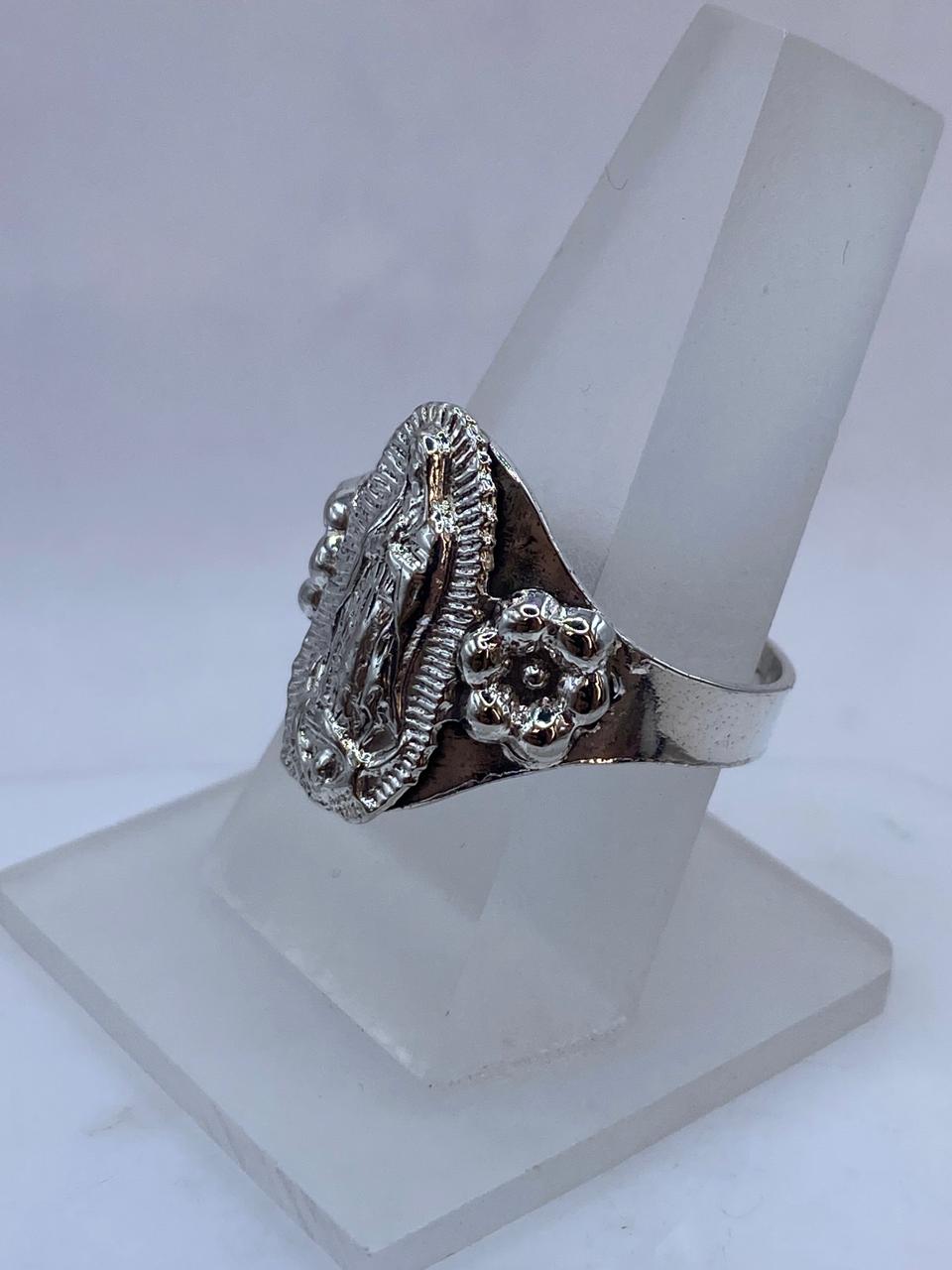 Anillo Virgen de Guadalupe en Plata .925, vista frontal