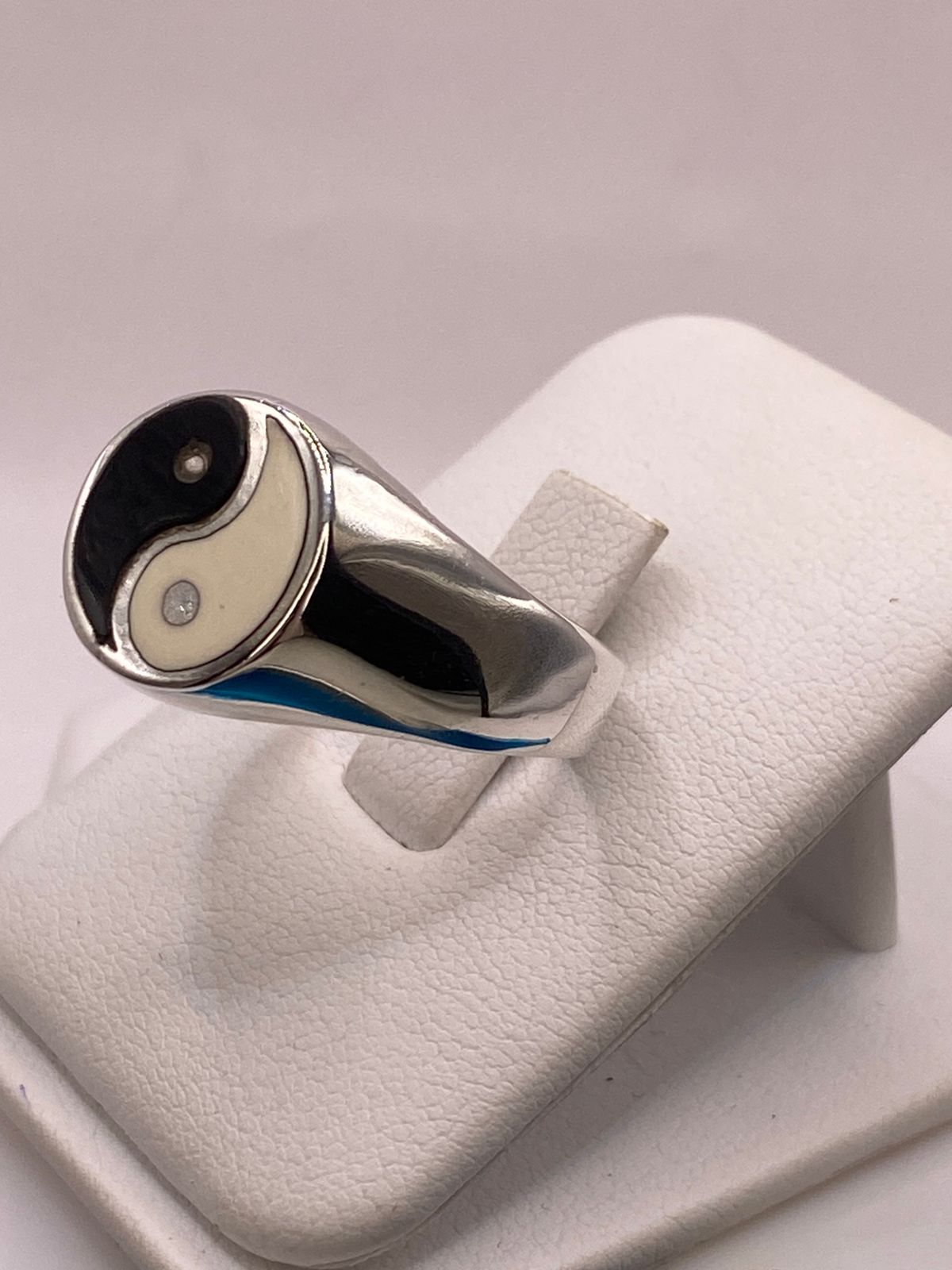 Anillo Yin Yang en Plata .925, vista frontal