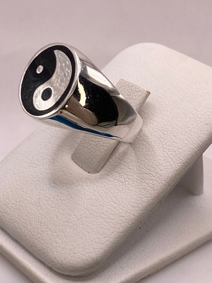 Anillo Yin Yang en Plata .925, vista frontal