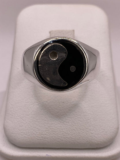Anillo Yin Yang en Plata .925, sello de autenticidad Plata Ley .925