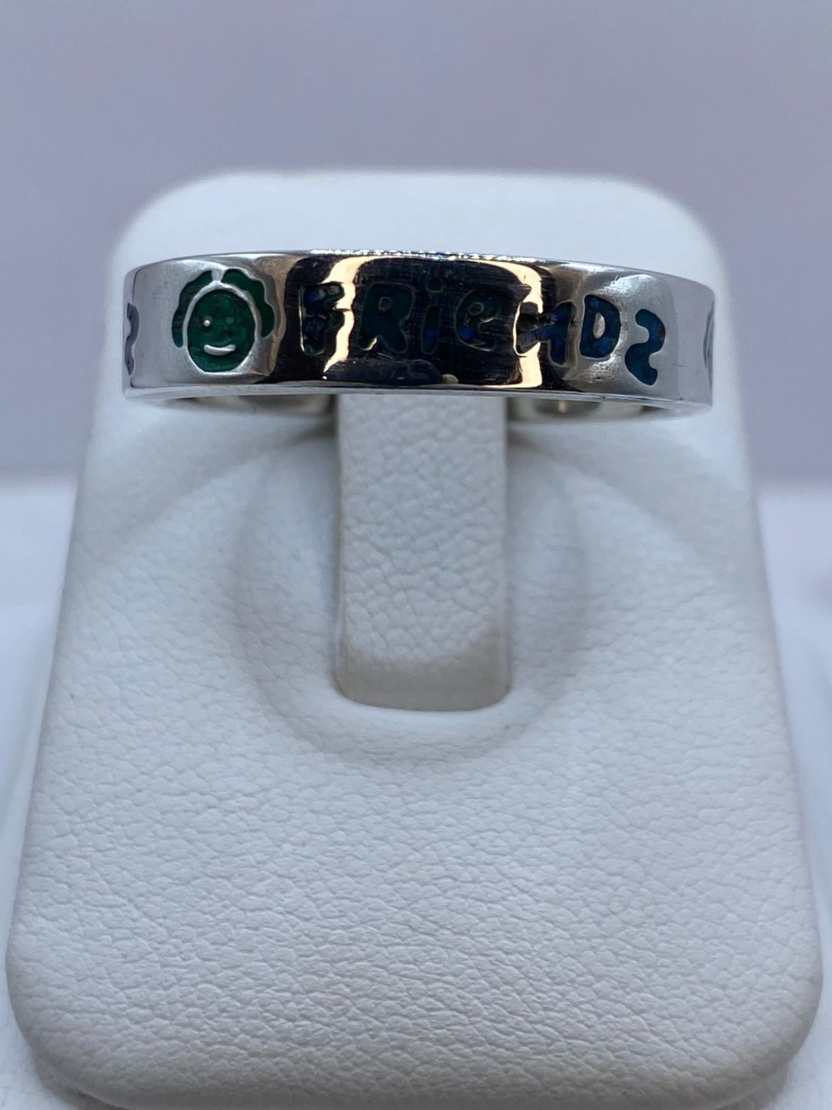 Anillo “friends” en Turquesa y Plata .925, vista frontal