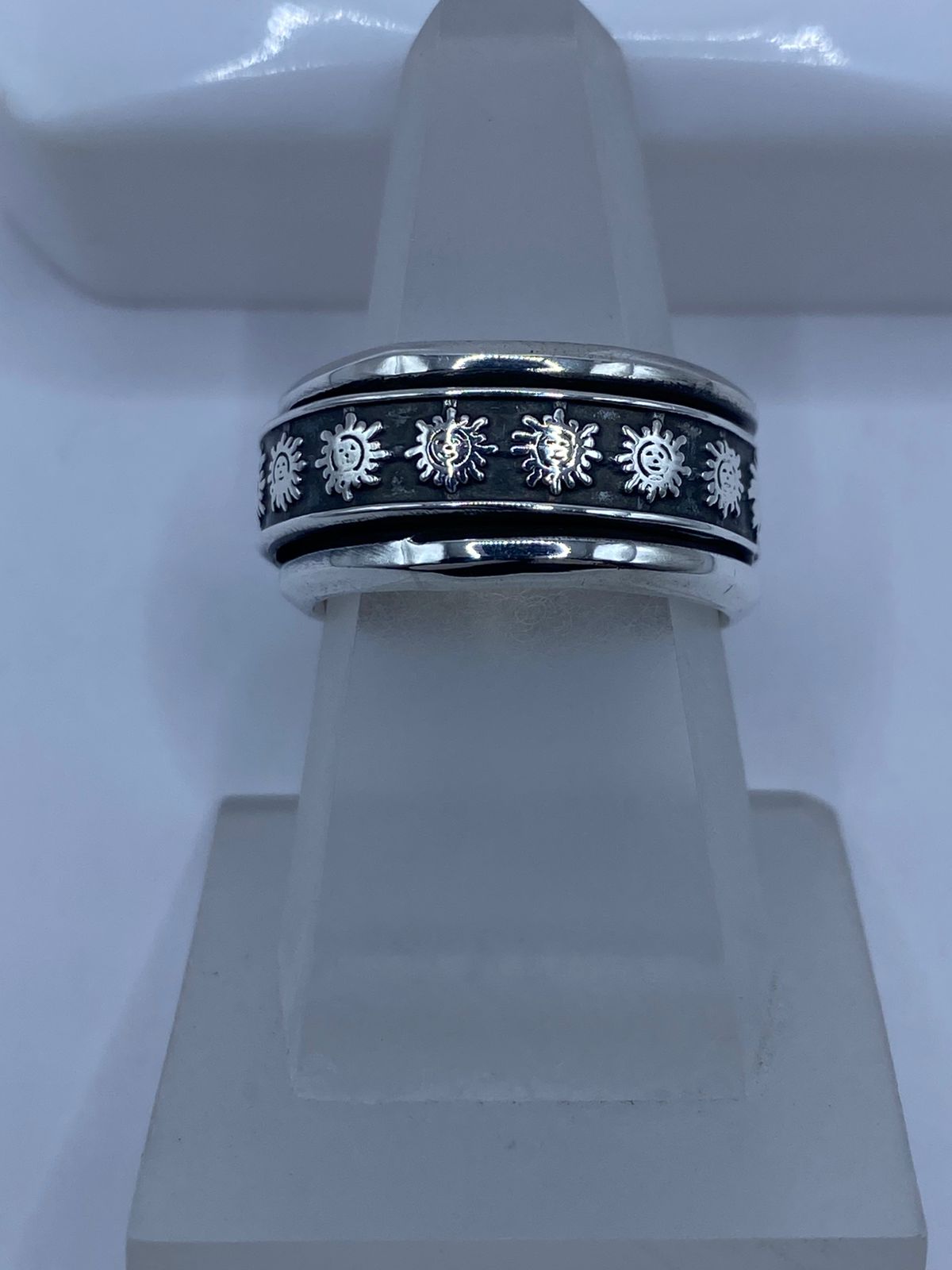 Anillo giratorio plata 925 soles prehispánicos
