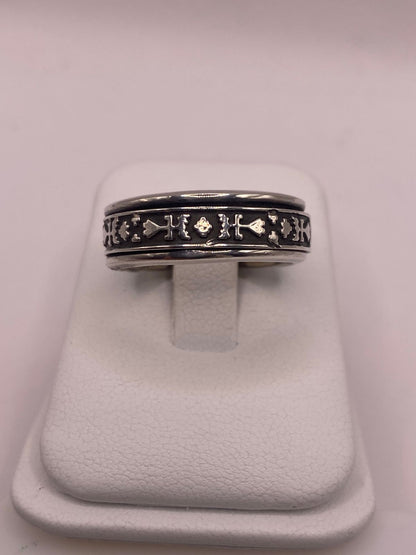 Anillo Giratorio de Plata 925 con Símbolos Geométrico, vista lateral