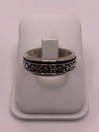 Anillo Giratorio de Plata 925 con Símbolos Geométrico, vista frontal