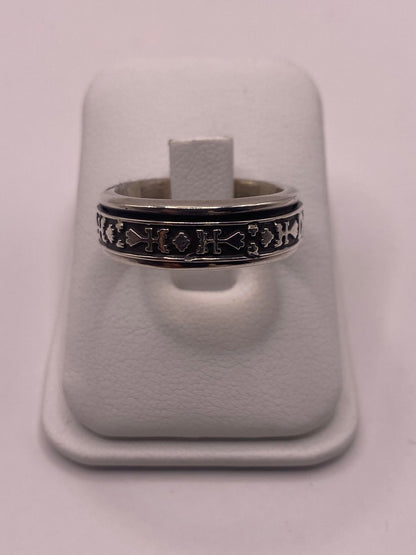 Anillo Giratorio de Plata 925 con Símbolos Geométrico, vista de detalle