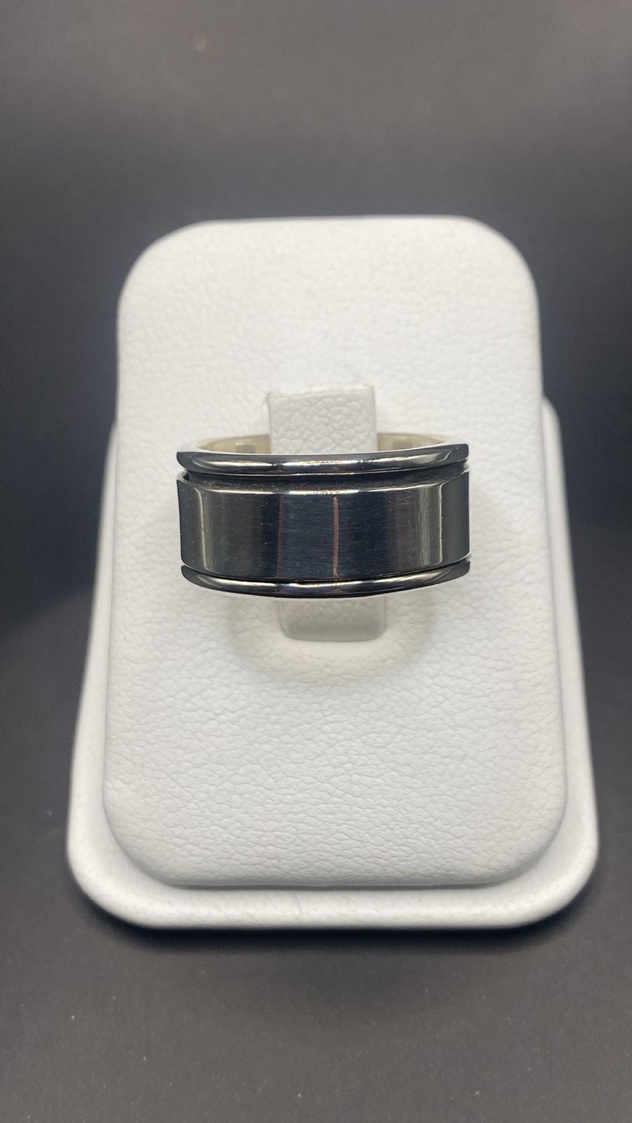 Anillo Plata Ley 925 Giratorio Liso, vista lateral