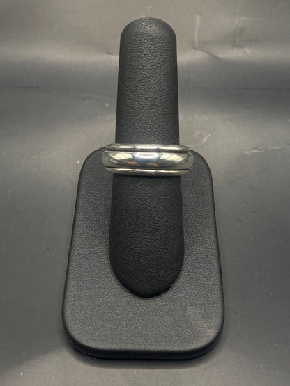 Anillo Plata Ley 925 Giratorio Delgado Liso — ángulo diagonal