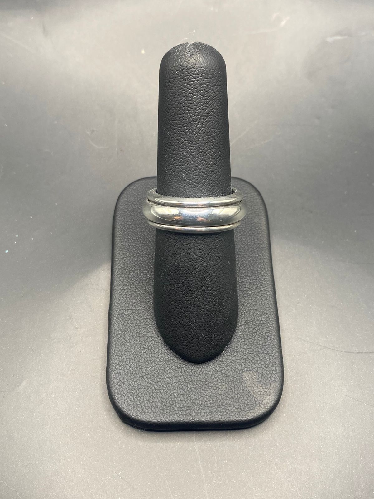 Anillo Plata Ley 925 Giratorio Delgado Liso, vista lateral