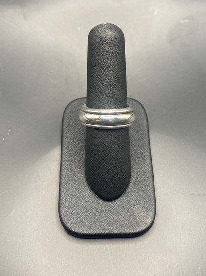 Anillo Plata Ley 925 Giratorio Delgado Liso, vista lateral
