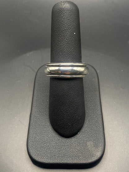 Anillo Plata Ley 925 Giratorio Delgado Liso, vista de detalle
