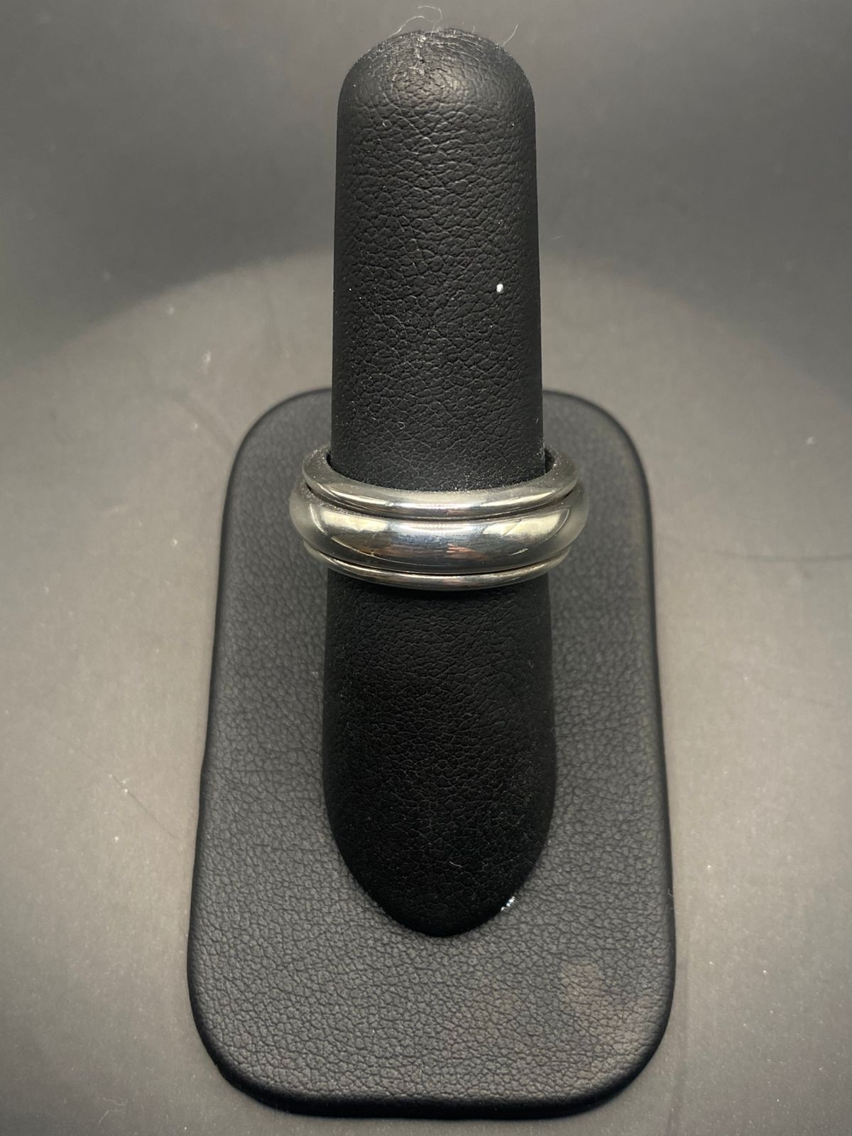 Anillo Plata Ley 925 Giratorio Delgado Liso, sello de autenticidad Plata Ley .925