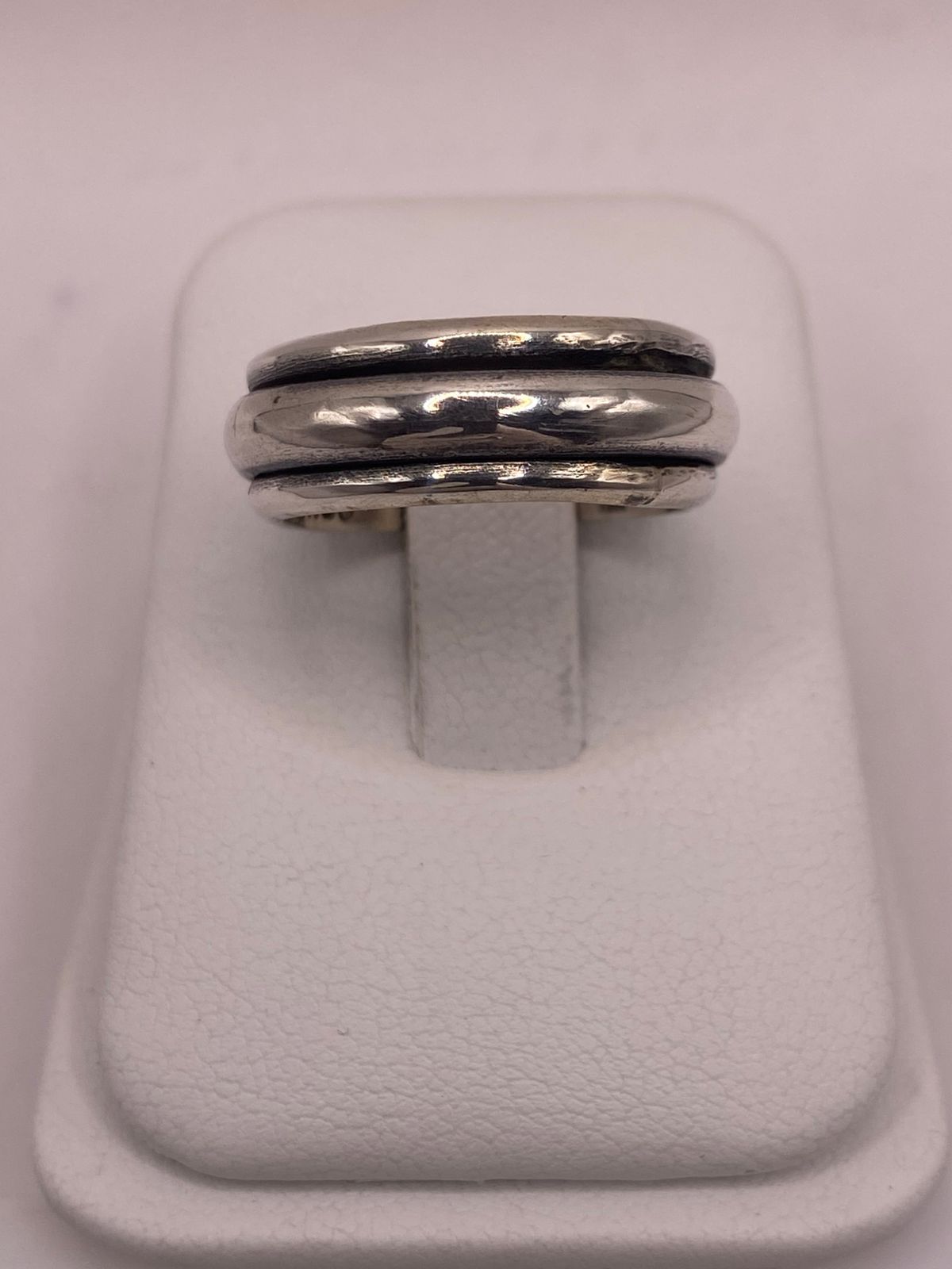 Anillo de Doble Banda de Plata 925 Esterlina, vista frontal