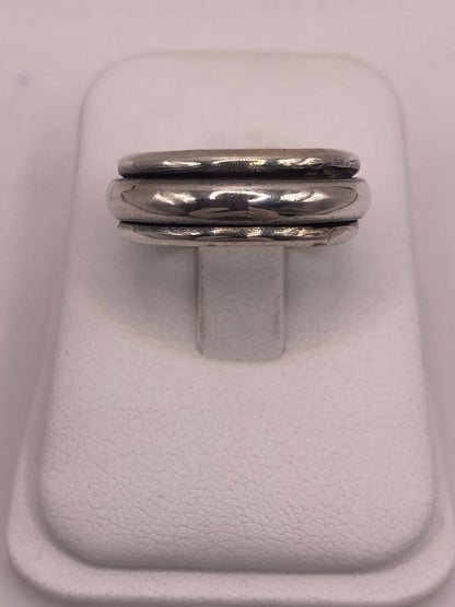 Anillo de Doble Banda de Plata 925 Esterlina, sello de autenticidad Plata Ley .925