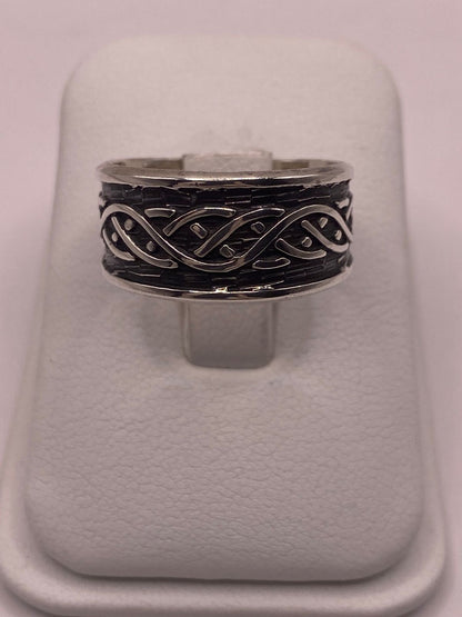 Anillo de Plata 925 con Diseño Entrelazado de Estilo Celta, sello de autenticidad Plata Ley .925