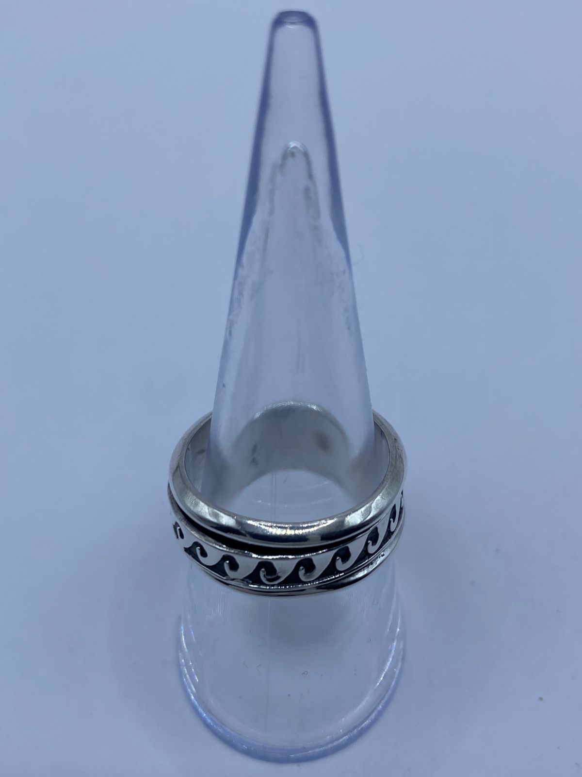 Anillo plata 925 olas grabadas para hombre  talla 8 artesanal de Taxco México