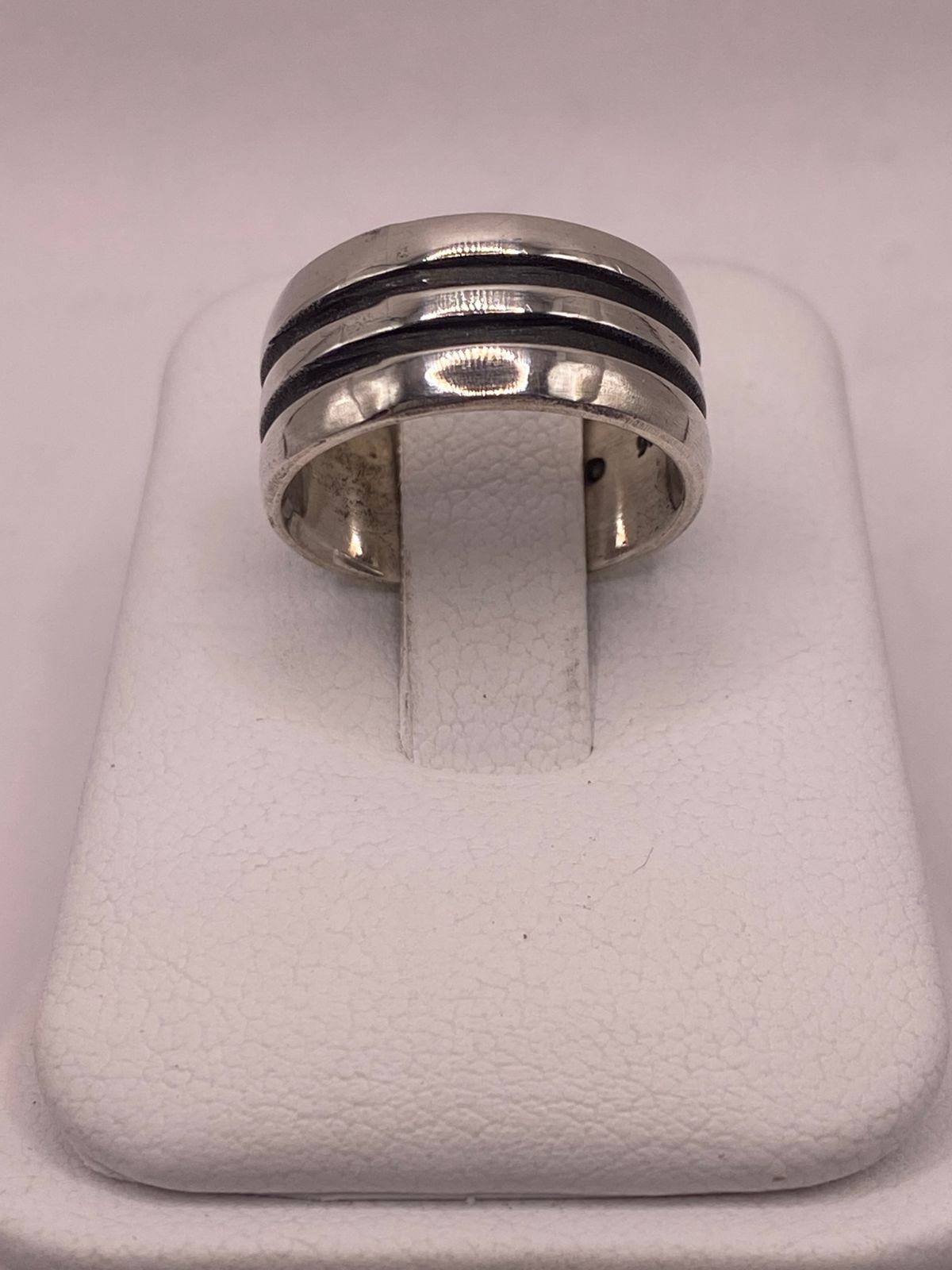 Anillo de Plata 925 con Doble Línea Central, vista frontal