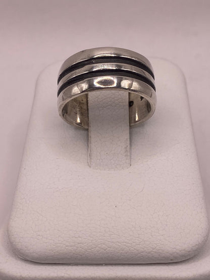Anillo de Plata 925 con Doble Línea Central, vista frontal