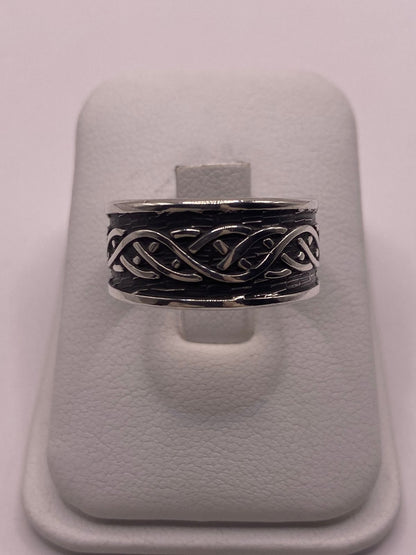 Anillo de Plata 925 con Motivo Trenzado, vista frontal