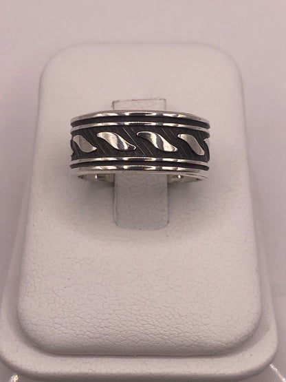 Anillo de Plata 925 con Motivos Ondulados y Diseño Atemporal, sello de autenticidad Plata Ley .925