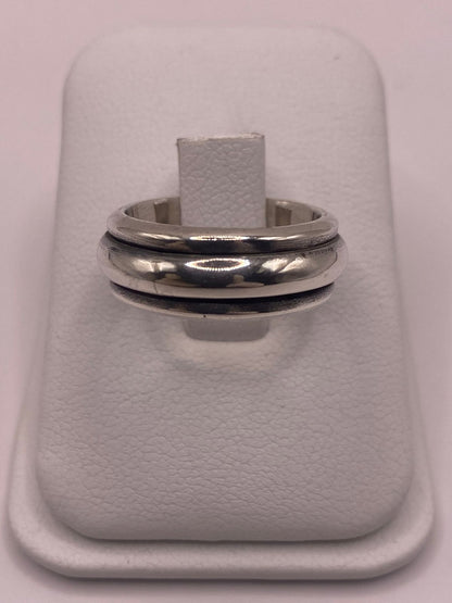 Anillo de Plata 925 de Diseño Minimalista con Doble Banda, vista lateral