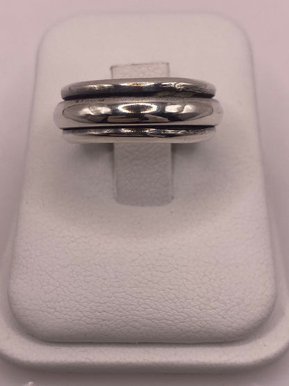 Anillo de Plata 925 de Diseño Minimalista con Doble Banda, vista de detalle