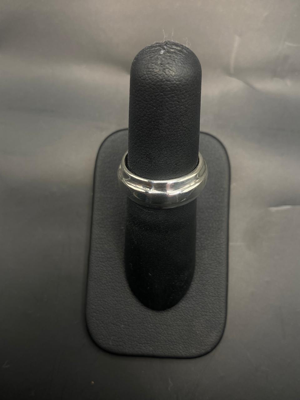 Anillo Liso de Plata Ley 925 de Doble Banda, sello de autenticidad Plata Ley .925