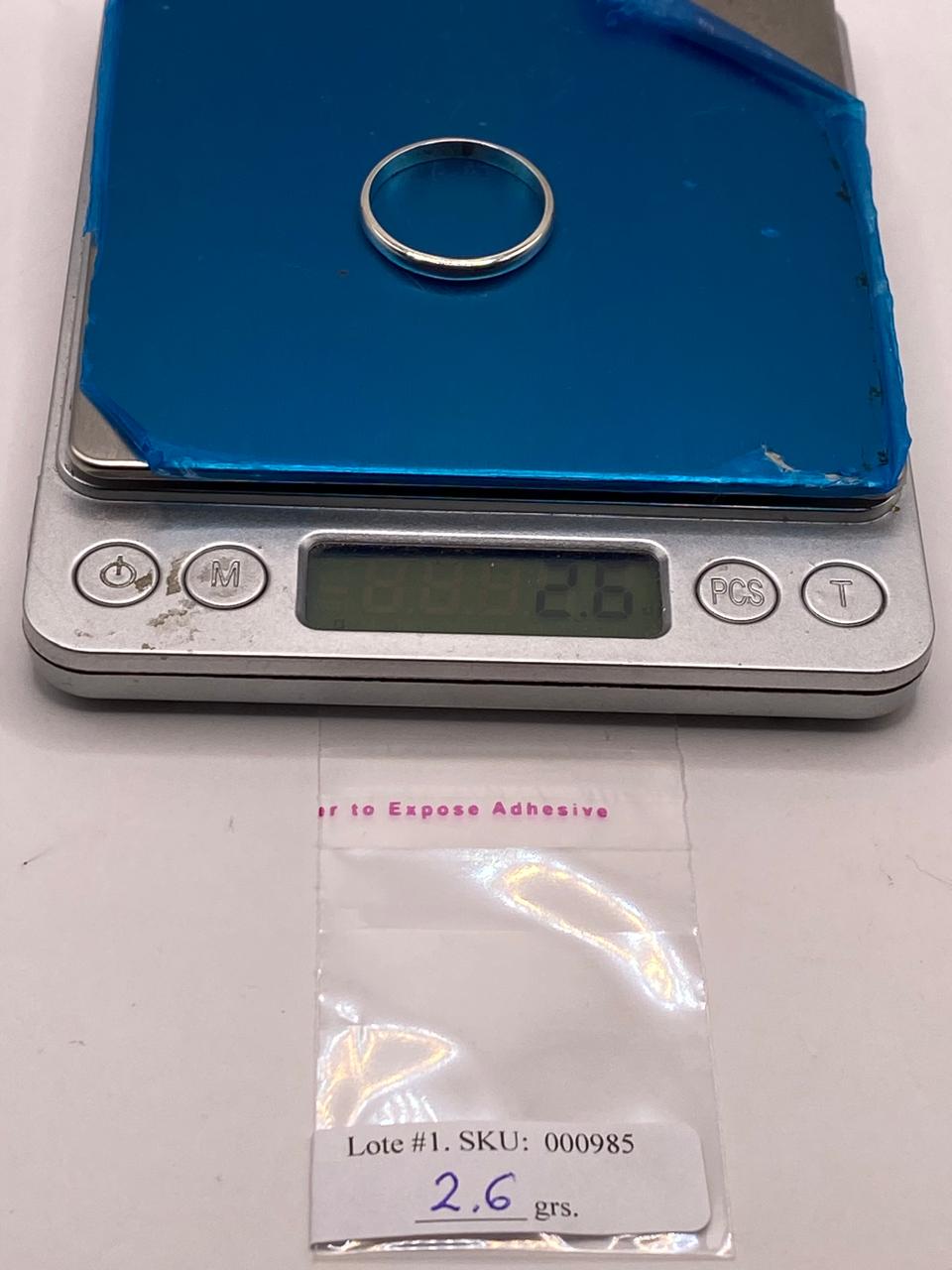 Argolla Lisa en Plata .925, peso en gramos (báscula)