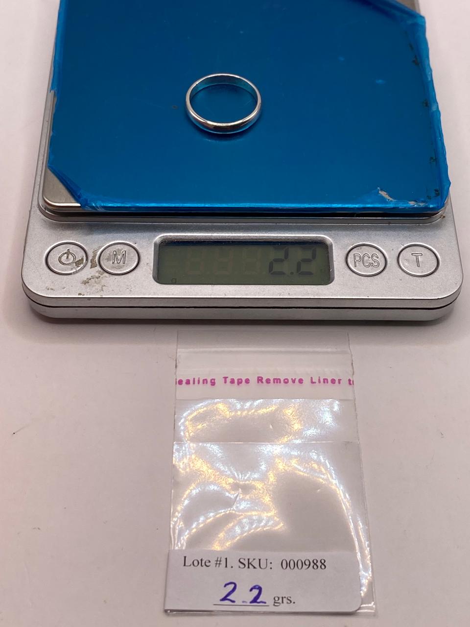 Argolla Lisa en Plata .925, peso en gramos (báscula)