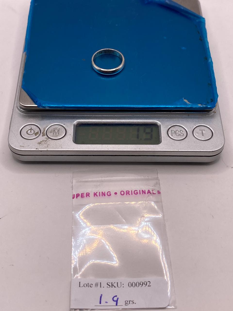 Argolla Lisa en Plata .925, peso en gramos (báscula)