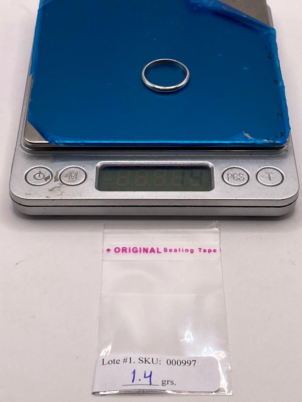 Argolla Lisa en Plata .925, peso en gramos (báscula)