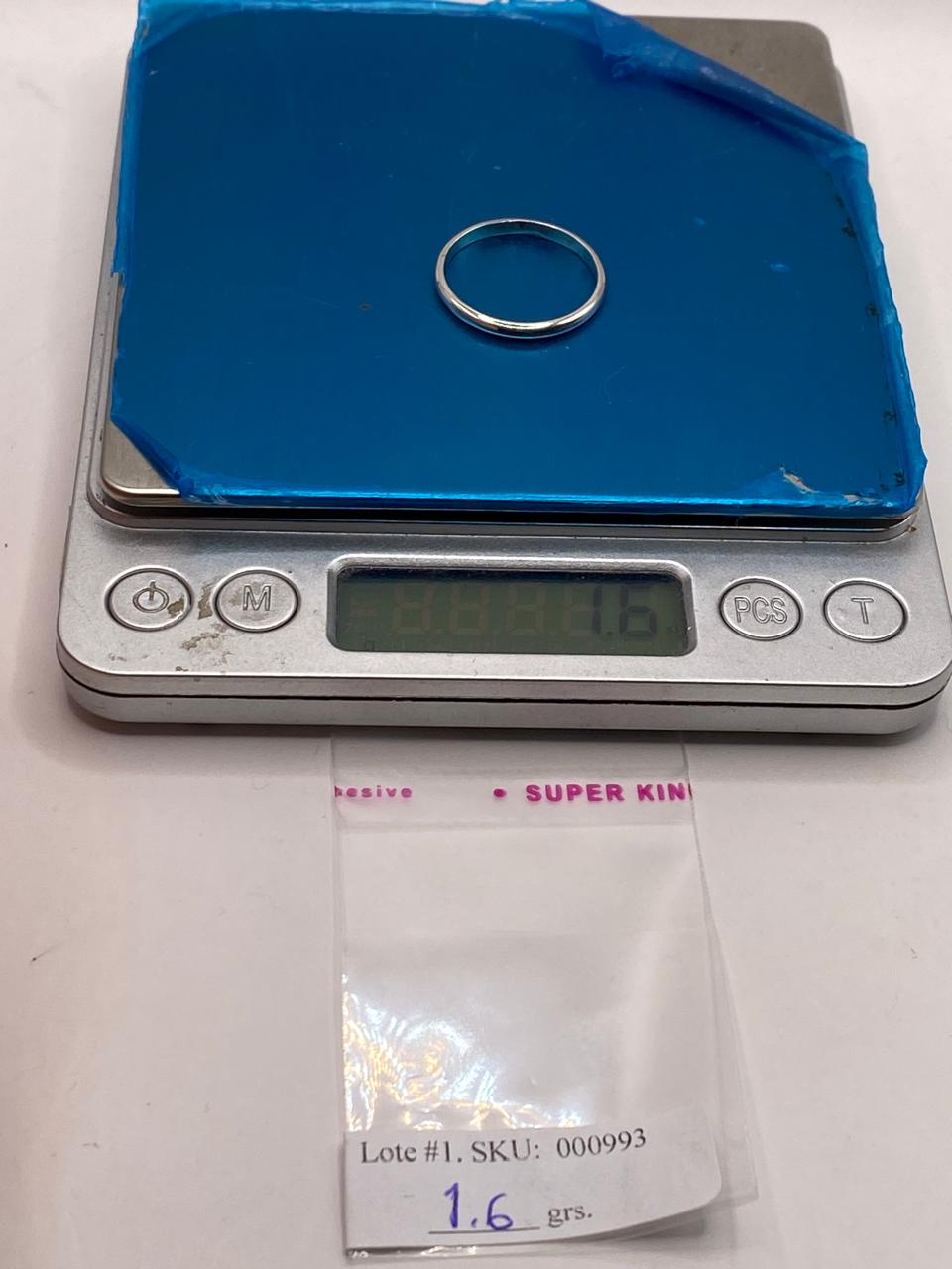 Argolla Lisa en Plata .925, peso en gramos (báscula)