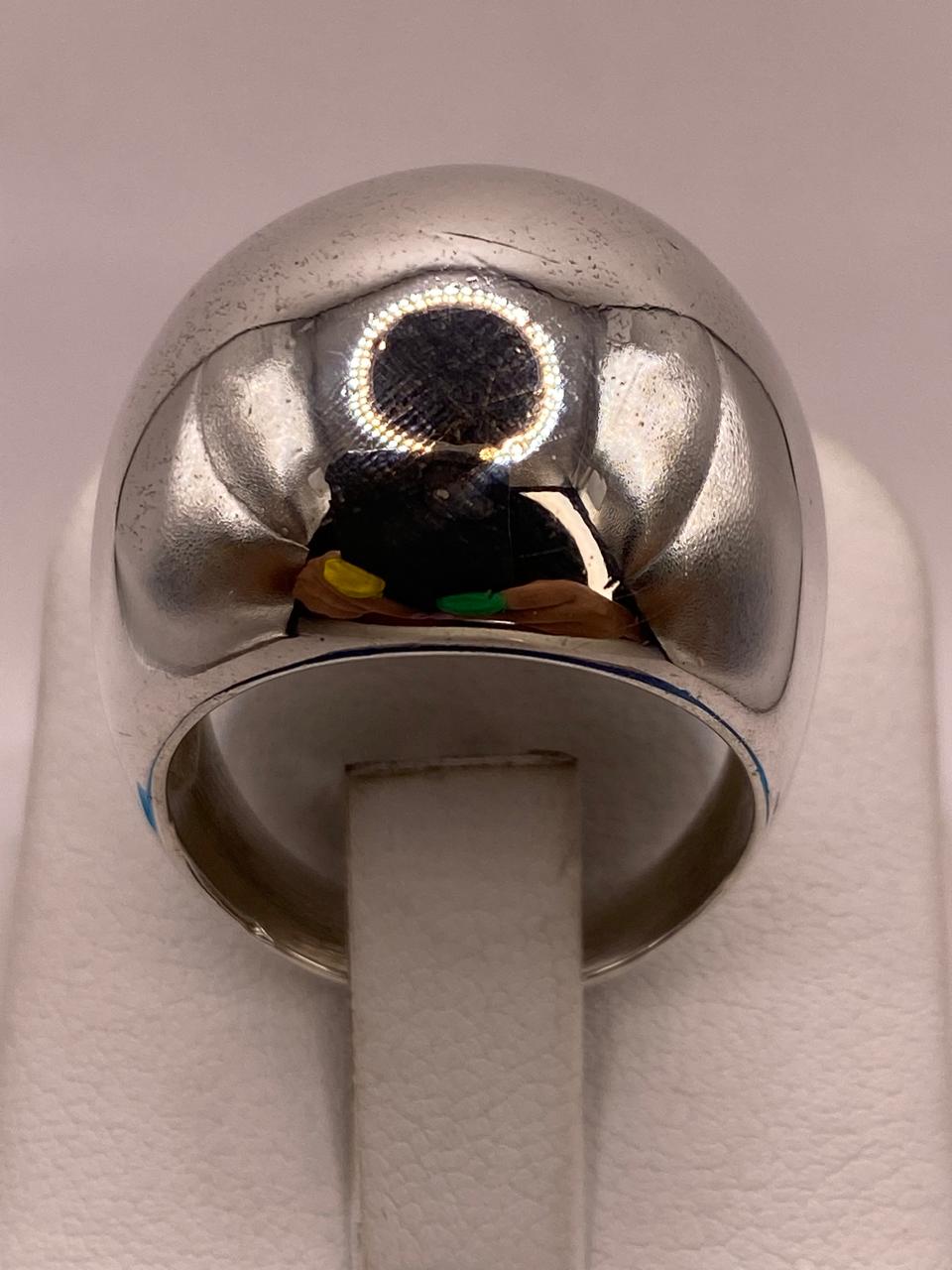 Artesanal en Plata Diseño Tipo Domo Pulido, sello de autenticidad Plata Ley .925