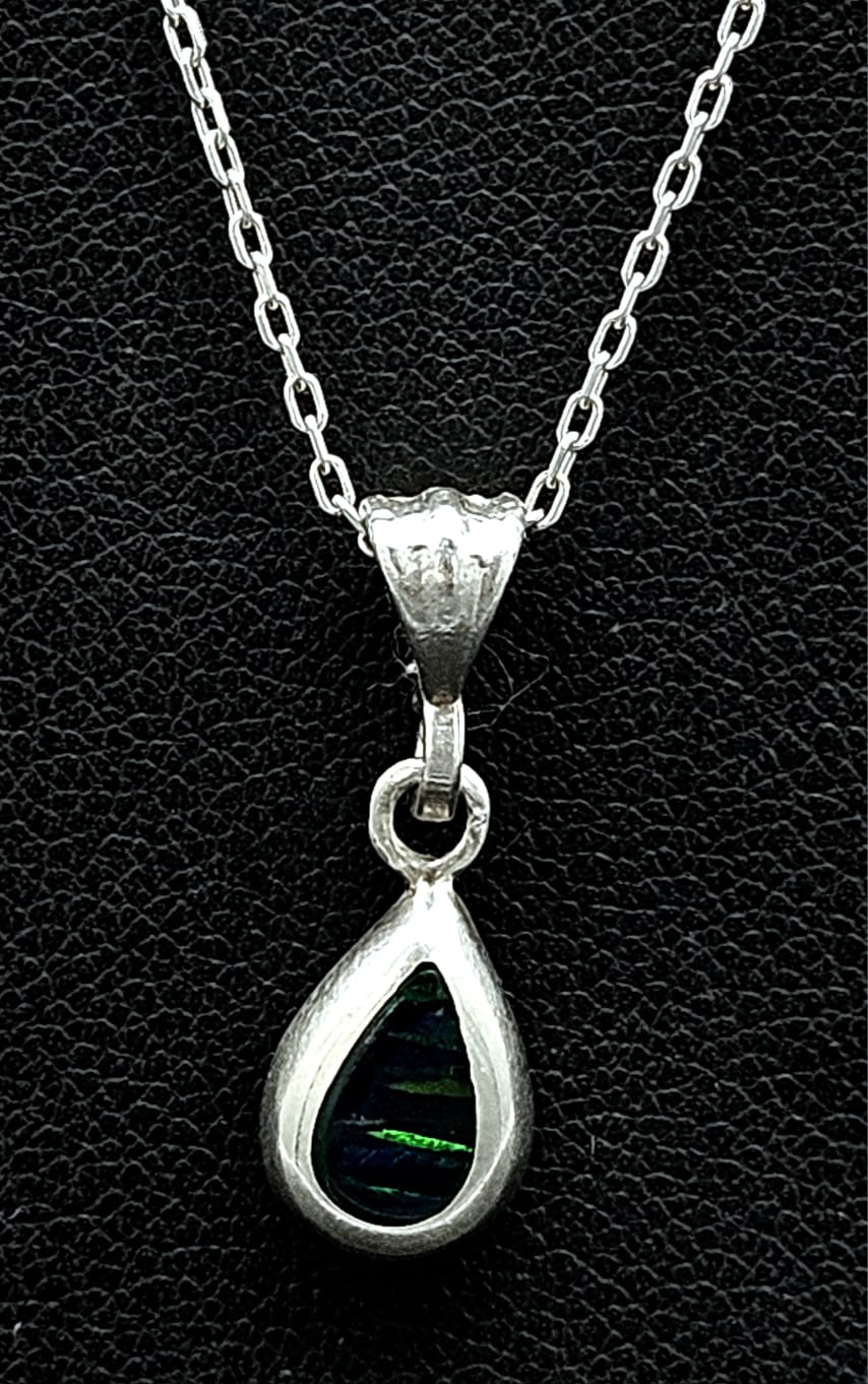 Dije Plata Ley 925, Gota Opalo, sello de autenticidad Plata Ley .925