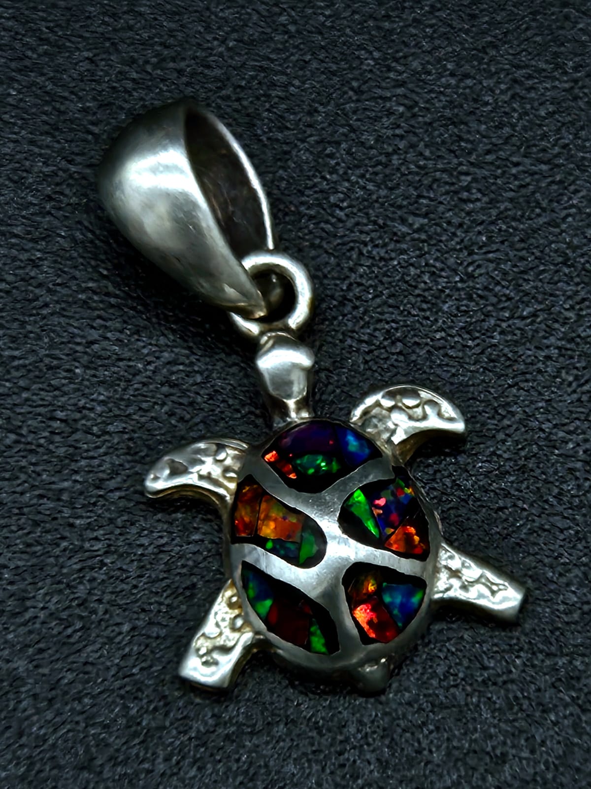 Dije Plata Ley 925 Tortuga Opalo, vista frontal