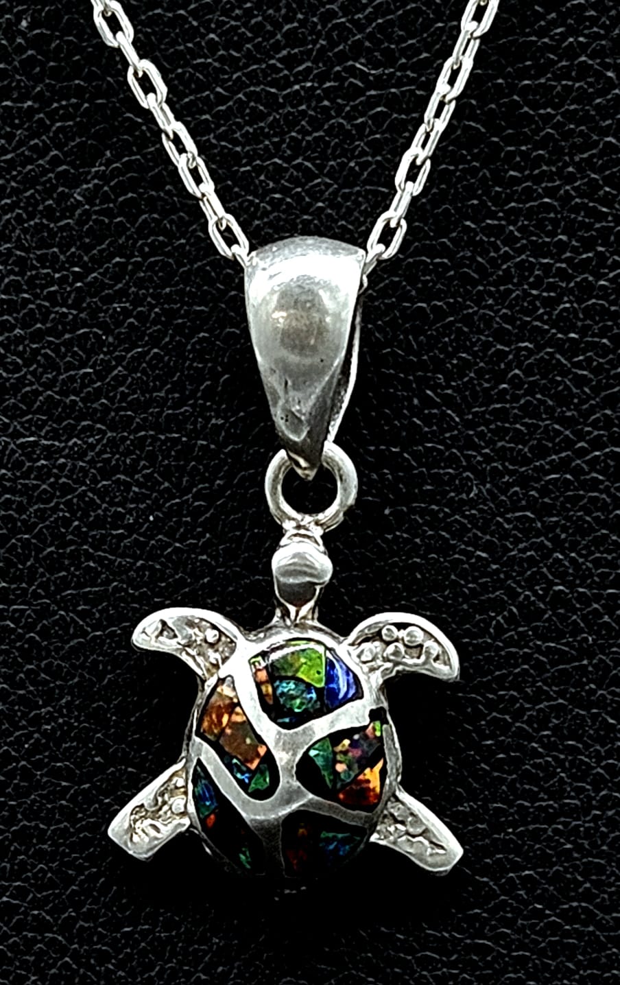 Dije Plata Ley 925 Tortuga Opalo, sello de autenticidad Plata Ley .925