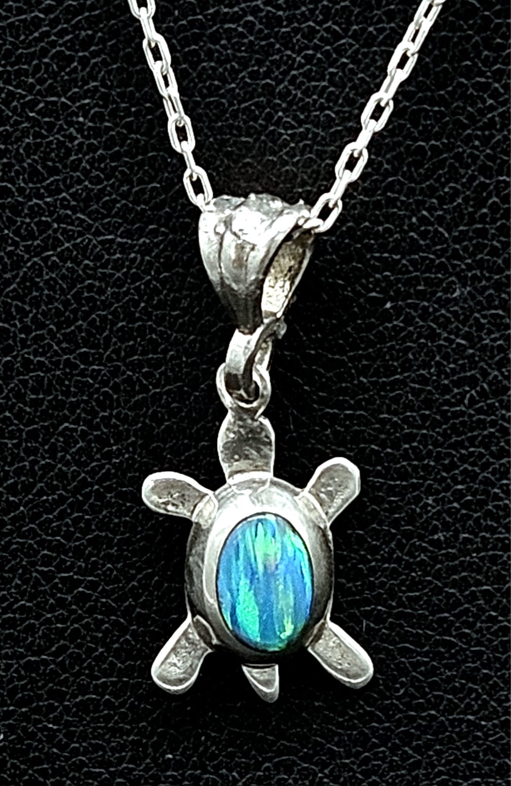 Dije Plata Ley 925 Tortuga Opalo, sello de autenticidad Plata Ley .925