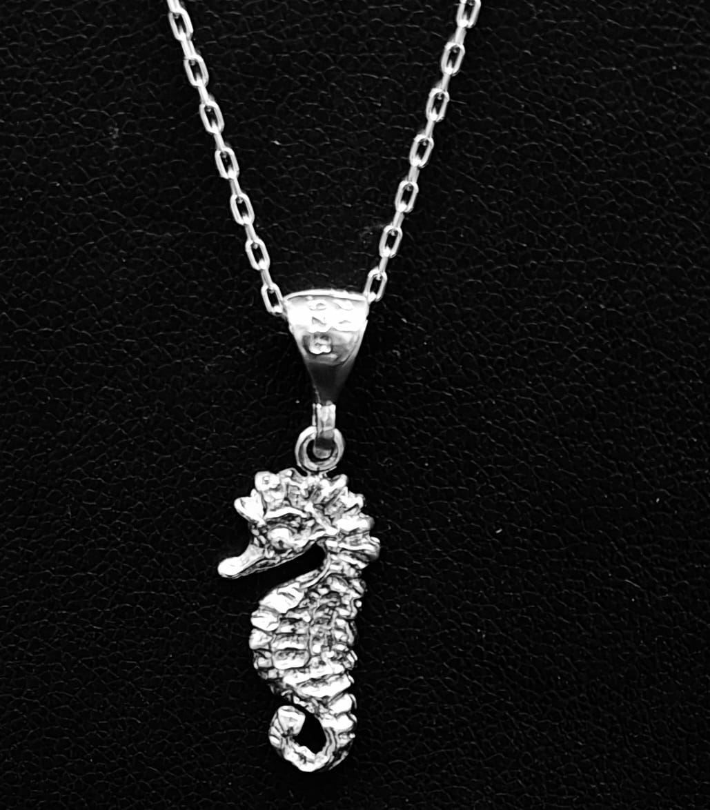 Dije Plata Ley 925, Caballito del Mar, sello de autenticidad Plata Ley .925