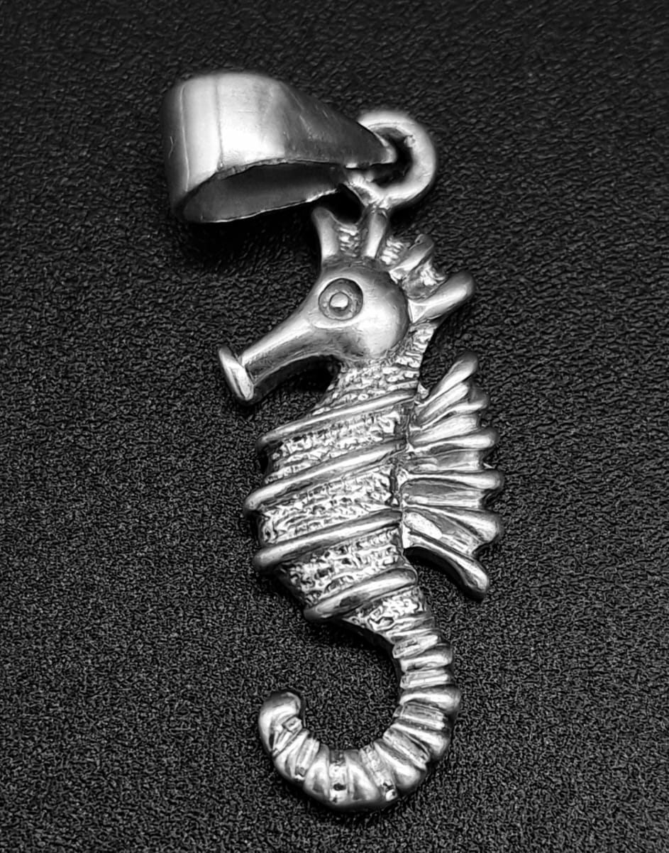 Dije Plata Ley 925, Caballito del Mar, sello de autenticidad Plata Ley .925