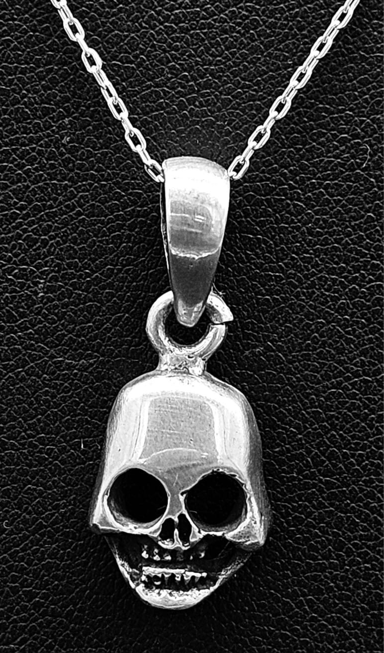 Dije Plata Ley 925, Calavera, sello de autenticidad Plata Ley .925