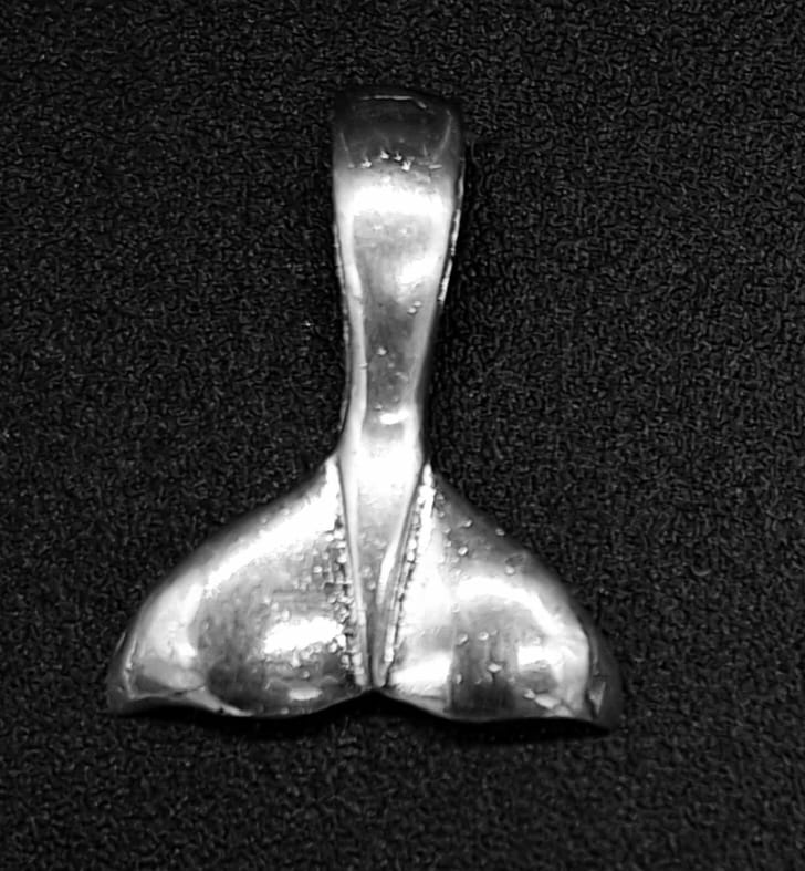 Dije Plata Ley 925, Cola de Ballena, sello de autenticidad Plata Ley .925