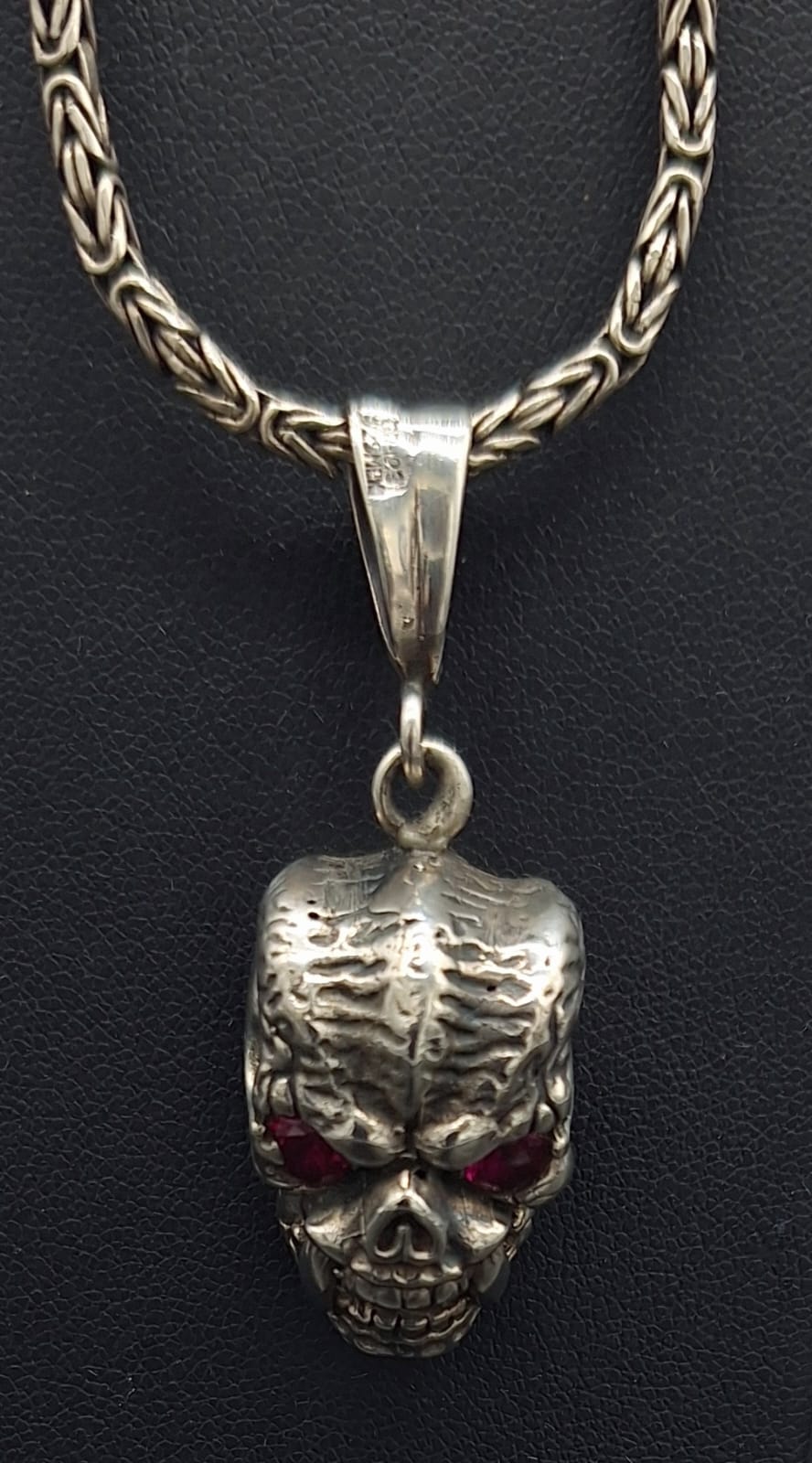 Dije Plata Ley 925, Craneo, sello de autenticidad Plata Ley .925